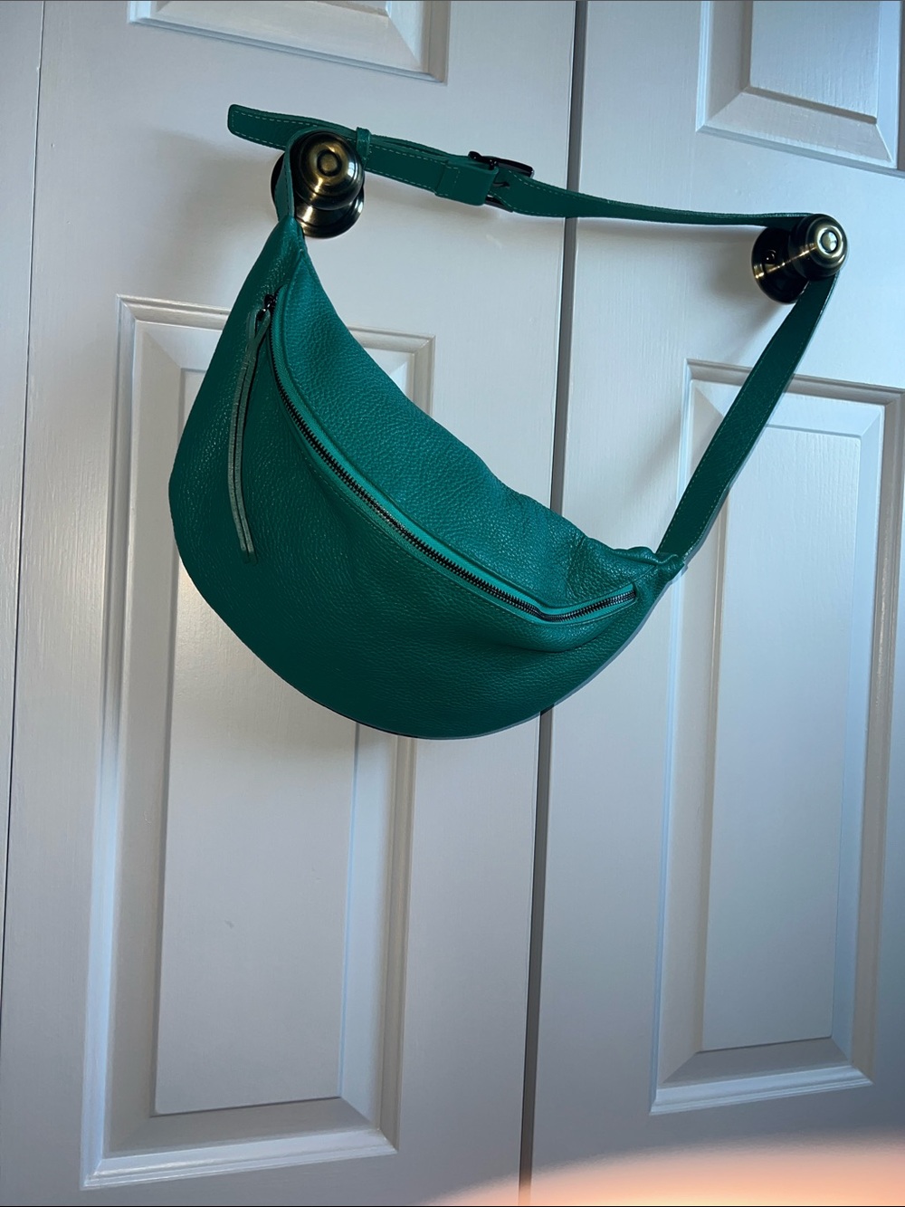 Women’s Teal Leather Crossbody Bag - Brand Unspecified made in Italy